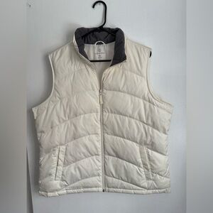 Lands' End Cream Puffer Vest
